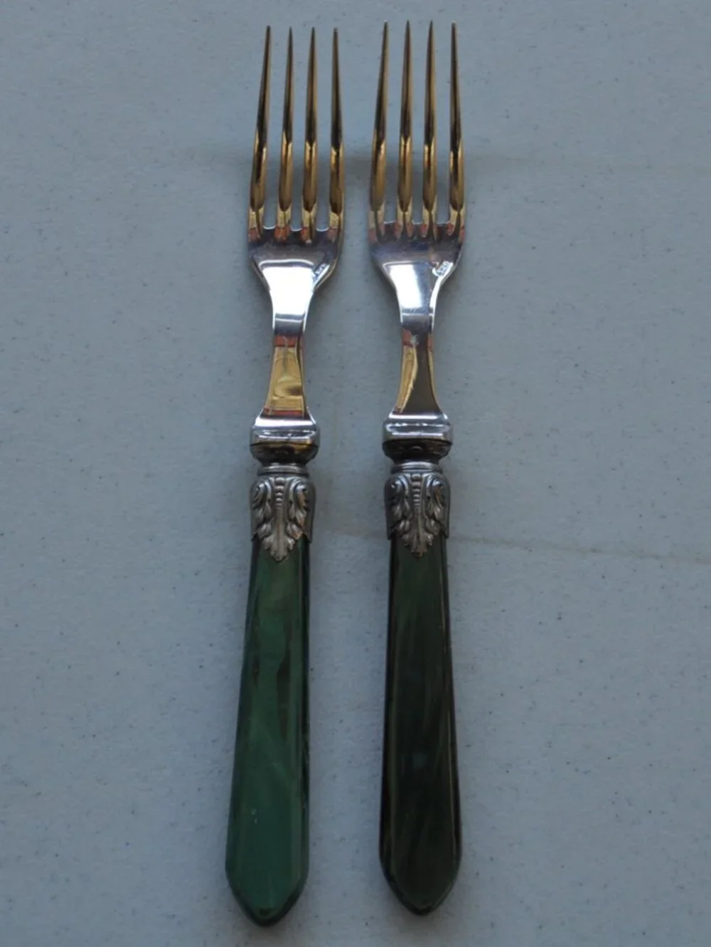 Jean Couzon France Galaxy Green Flatware – 13 Pieces – Rare Discontinued